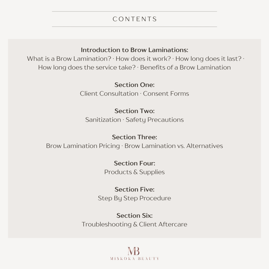 Brow Lamination Course Workbook - DISTRIBUTOR