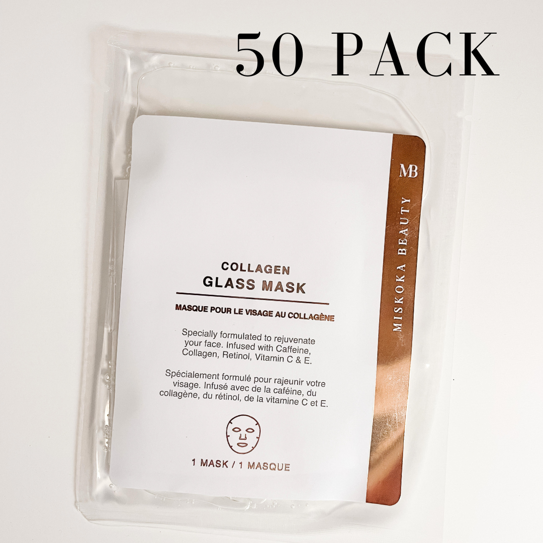 SAMPLES: Individual Collagen Glass Masks (50 Pack) - DISTRIBUTOR